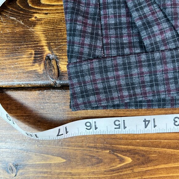 Kut From The Kloth Womens Skinny Plaid Pants Size 8S Black & Burgundy Polyester/ - Picture 9 of 14